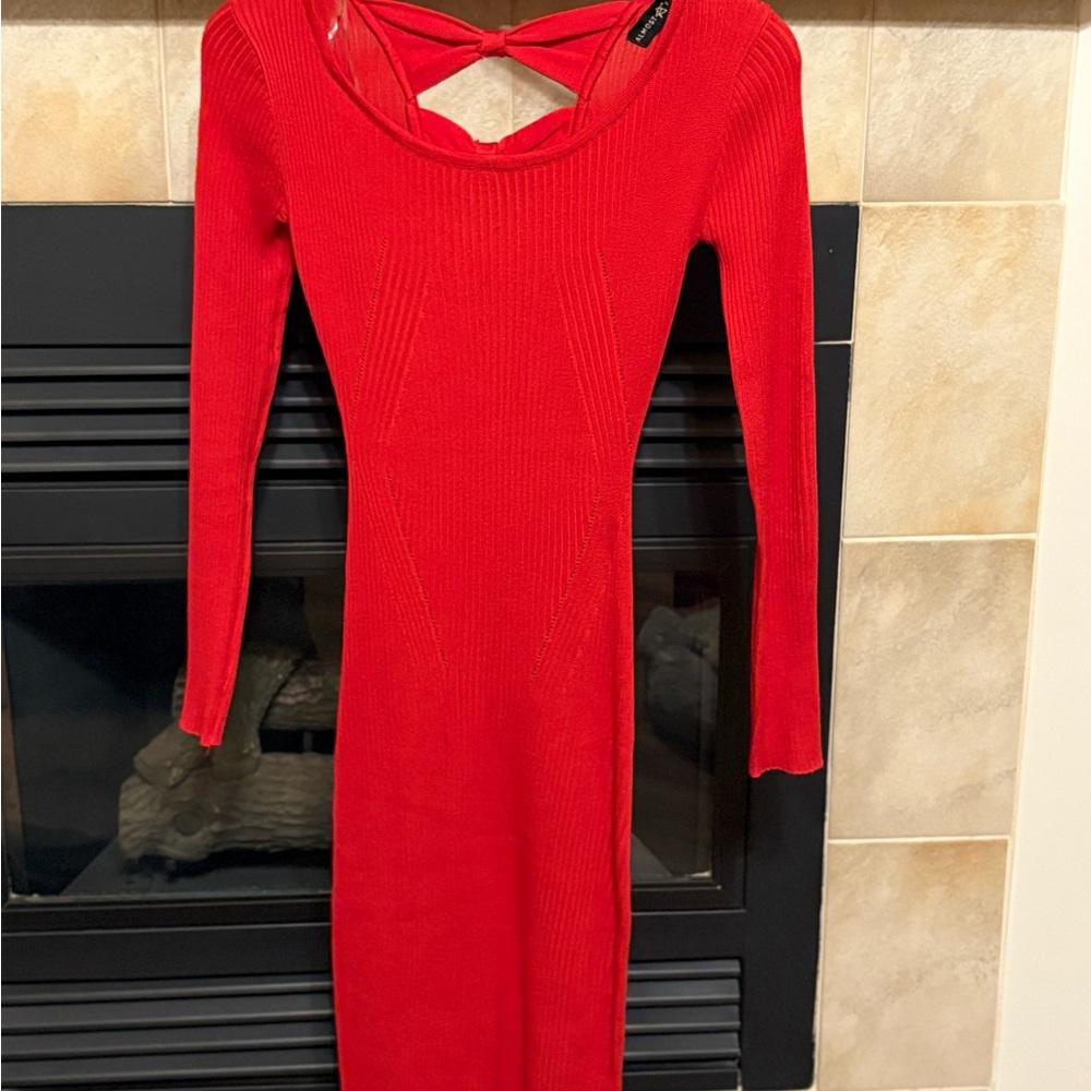 Elegant Red Knit Dress just in time for Christmas